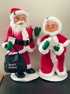 Annalee NEW 15”Christmas Delivery Santa and 13” Christmas Delivery Mrs. Santa