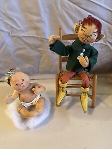 Annalee Elf & ANGEL Vintage c1960’s Posable,MADE IN USA