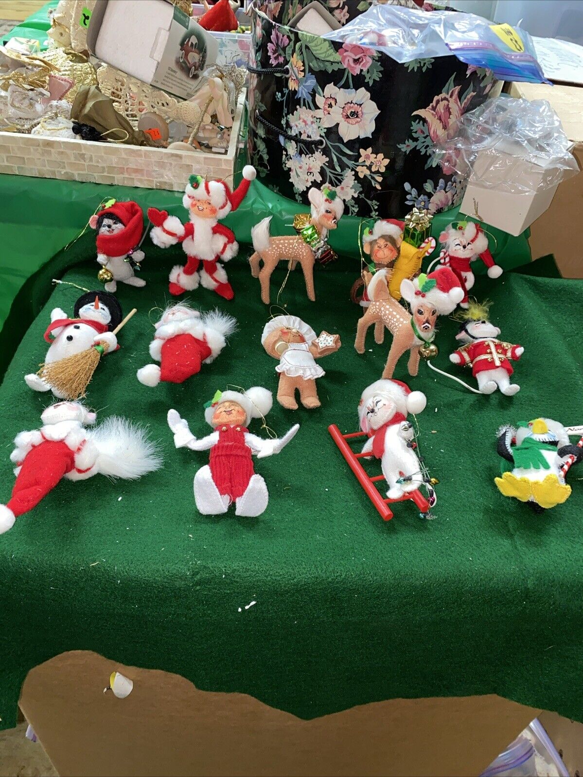 Annalee Christmas Ornament Lot Of 14. Motherload Lot of RARE pieces. Nice Cond.