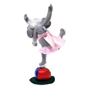 Annalee Doll 1999 Circus Elephant Spinning on Ball 10" Tina Ballerina Tutu
