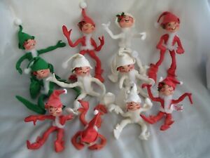 Annalee Christmas Elf Collection 9" + 6" 1991 94 95 97 Lot of 11