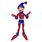 Annalee 2008 Patriotic Elf 14" Independence Day 4th of July Doll Red Blue - HTF