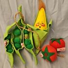 Rare Annalee Vegetable Set 1996 Corn With Face Peapods W Face Tomatoes No Face