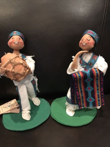 Annalee Dolls 10" Indian Maiden Desert Bloom and Indian Chief White Eagle W/Tags