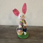 NWOT Annalee Dolls Easter Bunny Boy Male W/ Basket & Egg Floral Vest 10” Rabbit