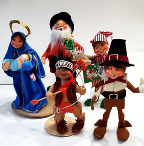 Annalee Dolls Elf New W/Tags Mary Baby Jesus Santa Thanksgiving Indian Pilgrim
