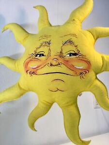Annalee Dolls RARE LARGE Vintage SUN 24 inches Two Sides Painted Face Hanging