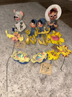Vtg Annalee Spring Dolls Lot, Sprites, Sun, Fairy Pick, Church Mouse, Knitting