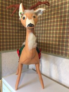 VINTAGE ANNALEE LARGE DEER  RARE HE’S  IN EXCELLENT CLEAN PRE - OWNED CONDITION.