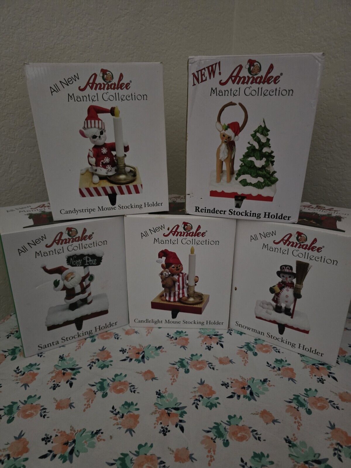 Annalee Mantle Stocking Holder Lot Of 5. New In Box