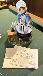 Rare Signed By Chuck Thorndike Annalee Doll 10” Colonial Candle Maker Cert Tags