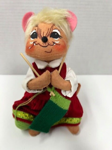 Christmas 2011 Annalee Doll - MOUSE Knitting Stocking - 7 inches & Xmas Mouse