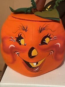 Annalee Dolls Rare *Vintage* 1994 14” Pumpkin Jack O’ Lantern Candy Holder-EUC