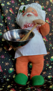 ANNALEE 1989 Motorized Animated CHEF BAKER Christmas Santa 19”