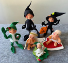Lot of Six Vintage Annalee Holiday Elfs and Cherubs - Great Condition - Rare