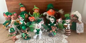 Annalee St Patrick's Day Irish Lot of 18 Mice Cats Elves Horse Sheep