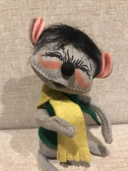 Annalee Dolls Rare 60’s Vintage Singing Mouse in Green Jacket 1965 HTF