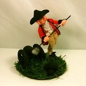 Vintage Rare Annalee Doll 1994 Revolution Soldier & Cannon w/ Balls 9in tall