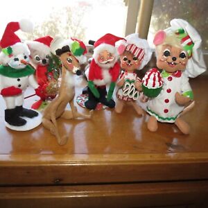 New ListingVintage & Modern Christmas Annalee Mobilitee Dolls 6 Doll Lot Santa, Snowman