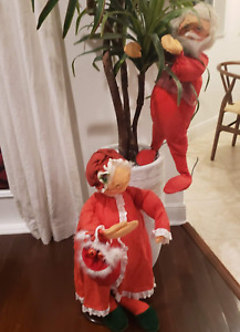 Vintage Annalee Santa & Mrs Claus Mobilitee Dolls 30" 1971 and '83 Sold as Pair