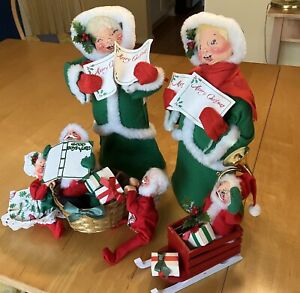 Annalee vintage Christmas Dolls 1965 and 1974