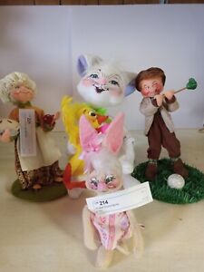 4 Annalee dolls 2 Bunnies Golfer and a women .