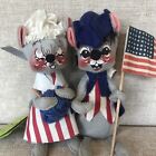 Annalee Dolls 70’s Patriotic Colonial Boy and Girl Mouse 7” Vintage