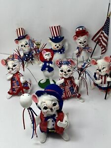 ANNALEE DOLLS Holiday PATRIOTIC 4TH OF JULY Mouse Lot Flag Usa