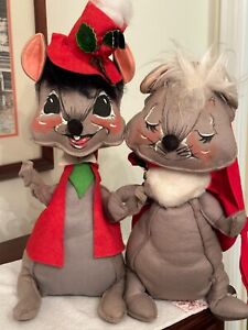 Vintage 1966 Annalee Doll Large Christmas Mice