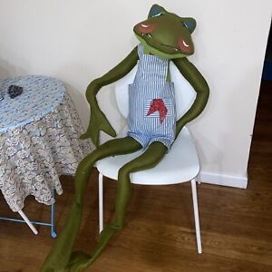 Vintage  1969  5  Feet Tall Annalee Mobilitee  Clothed tag BOY FROG Doll Great!