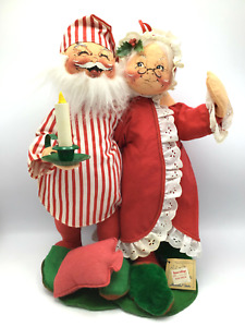 Annalee 1989 Mr & Mrs Tuckered Santas 18" Christmas Doll w/ Tag - RARE