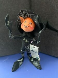 Halloween 2002 Annalee 10"  Hobgoblin Elf  298602 witch black, orange hair w/tag