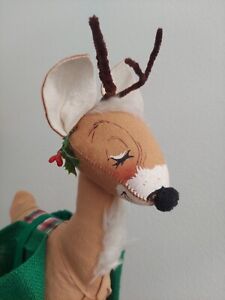VTG 70s ANNALEE MOBILITEE 20" Reindeer Doe Closed Eyes Christmas Doll 1970/1976