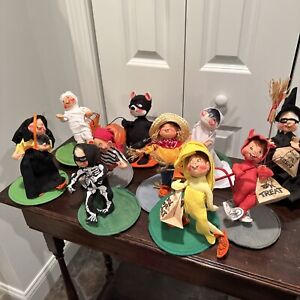 Lot Of 14 ANNALEE Halloween  Witches Mice Bat Skeleton Boy More!