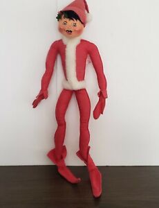 1990 Annalee 24" Inch Christmas Felt Elf Poseable  Doll
