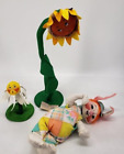 3 Annalee Large Flower Daisy Sunflower Dolls 24" 9" Bunny Rabbit 18" Vintage 90s