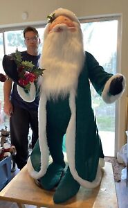 Annalee 30” Father Christmas Doll On Stand  Original Tags Santa in Green