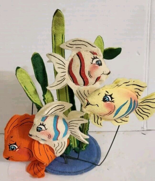 Vtg Anna Lee Mobility Under The Sea Fish  & Seaweed  Multicolor Plush 7" AS IS