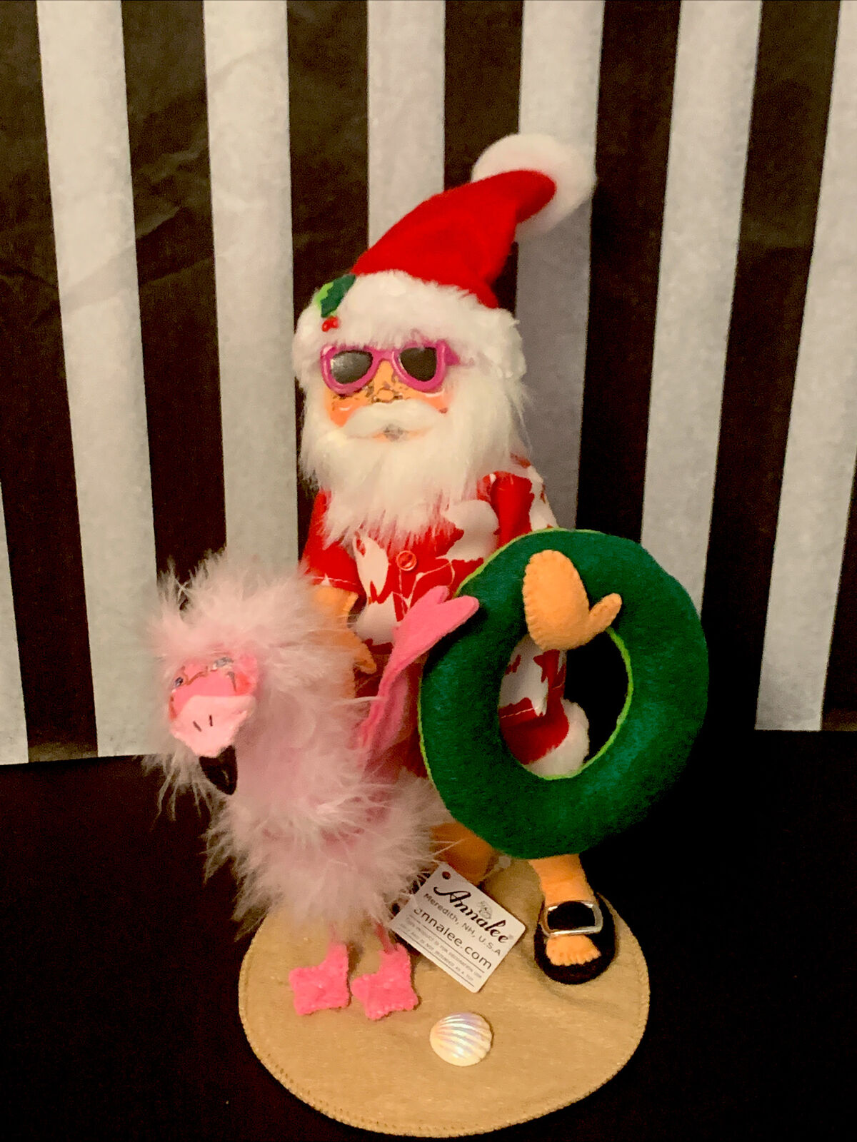 NEW Annalee 9" Sunny Santa with Pink Flamingo 2021  #411021
