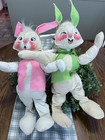 Vintage Annalee Mobilitee Mr. & Mrs. Easter Bunny Rabbit Couple 20”