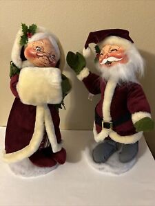 Vintage Annalee Dolls Mr & Mrs Santa 1986 Christmas 19”