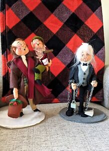 Annalee Dolls Dickens A Christmas Carol Bob Cratchet tiny tim and Jacob Marley
