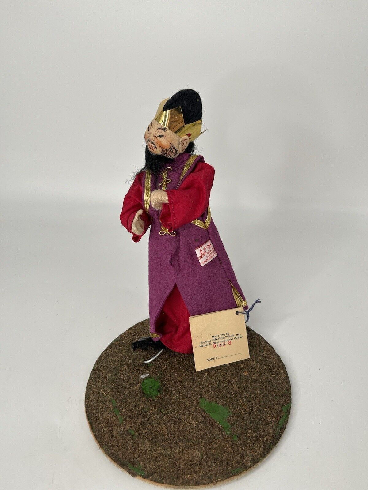 Vintage Anna lee Doll Wiseman Christmas Nativity Decoration Doll 91 With Tag