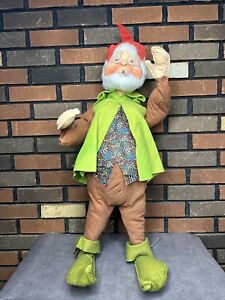 1971 ANNALEE Large Elf Plush Doll 30" Gnome Christmas USA Wired