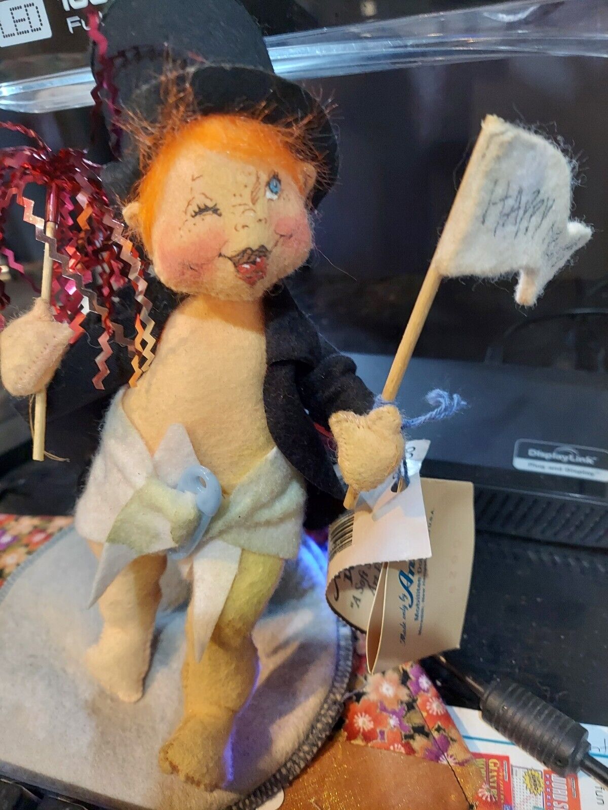 3 AnnaLee Dolls - Boy on Moon; Large Baby - Limited edition;  Happy New Year Kid