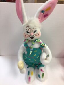 Annalee Spring 2008 Easter Boy Painter 20" ARTIST BUNNY Rabbit Egg Brush - RARE!