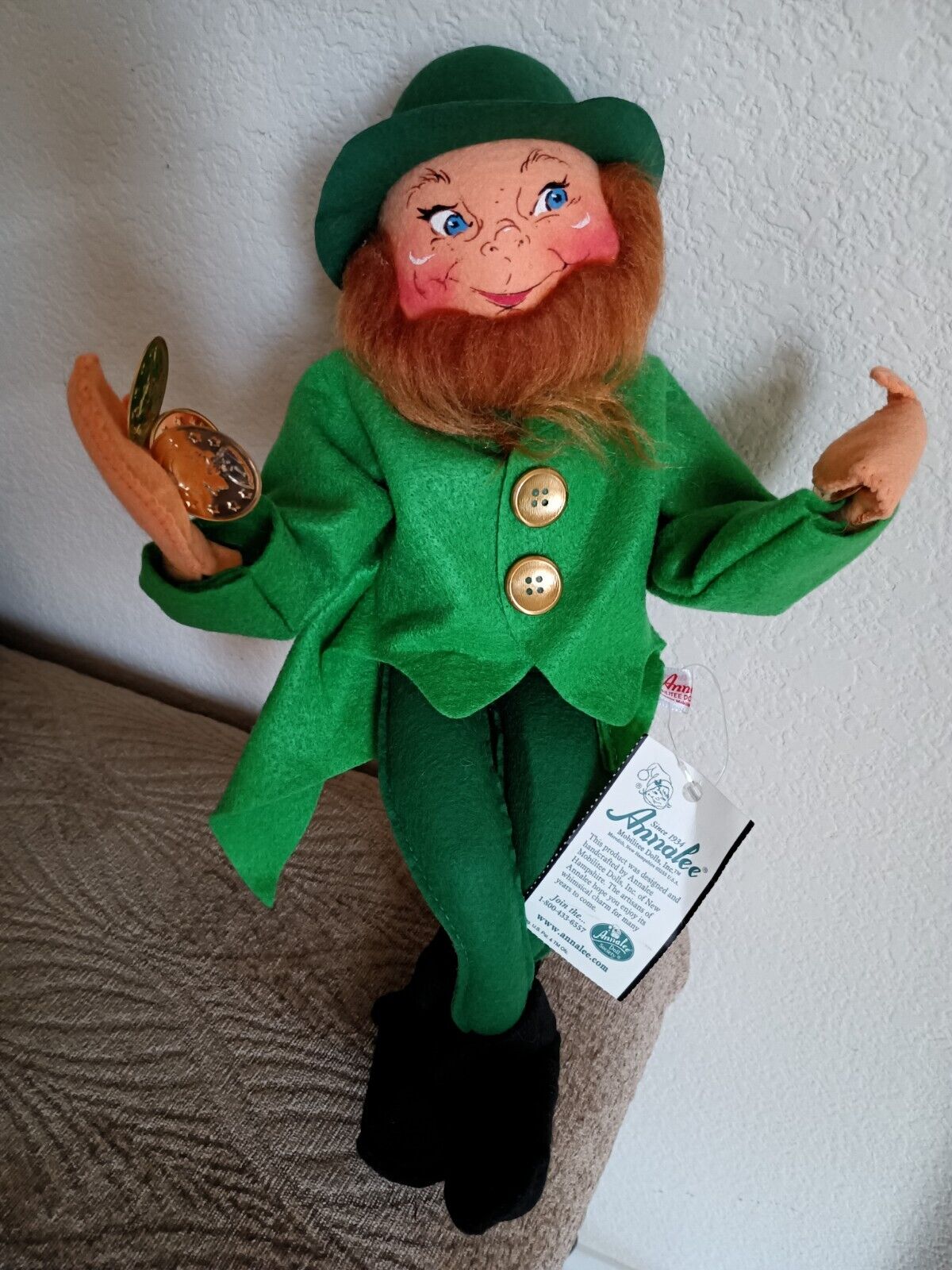 Annalee 15" Doll  NWT HTF 15" LEPRECHAUN TREASURE ELF St. Patrick's Meredith N.H