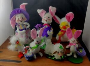 Lot Of Annalee Easter Bunny Spring Summer Rabbit & Ducks Sheep Plush Doll Toys