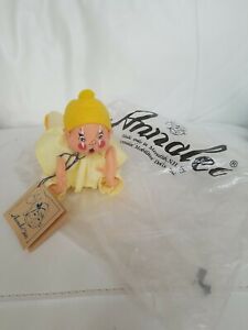 ANNALEE 10 " YELLOW HARLEQUIN CLOWN DOLL ' 90  WITH TAGS EXCELLENT CONDITION