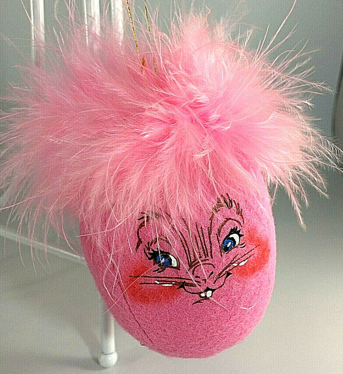 Annalee 3” Pink Egg Ornament Doll 2002 ~ #160002